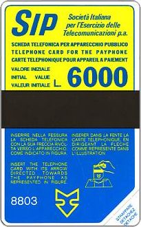 Phonecards - History of Italian cards 1: the yellow-blue SIDA