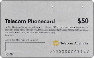 Phonecards - Laos 1992