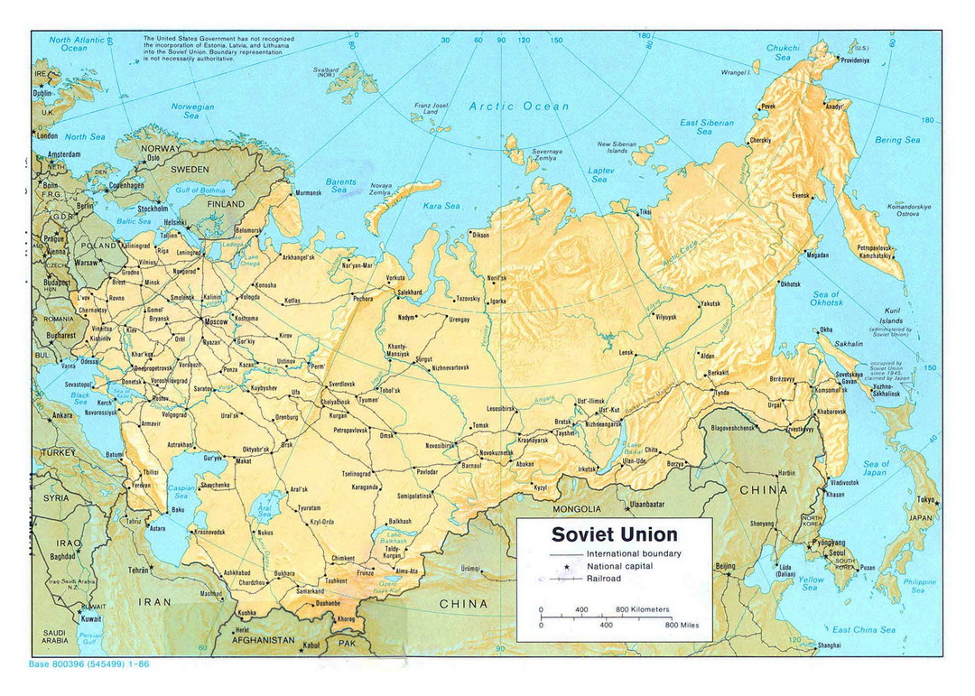Mappa dell'URSS